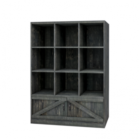 9-cube shelf unit 2 doors, solid wood | TRADIS