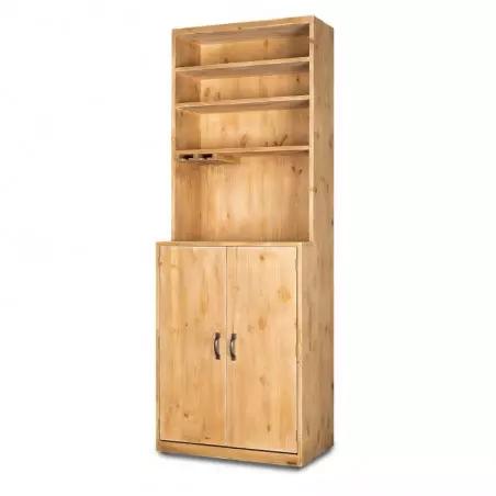 Wine buffet 2 doors H 195 cm, solid wood