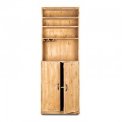 Buffet à vin de service H195 cm, 2 portes, bois massif