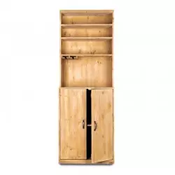 Buffet à vin de service H195 cm, 2 portes, bois massif