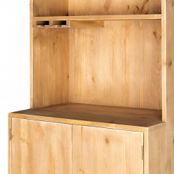 Buffet à vin de service H195 cm, 2 portes, bois massif