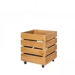 Wooden crate on wheels