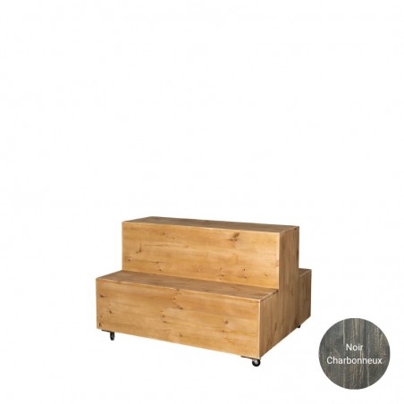 Central florist display on casters, 2 levels, solid wood | Tradis