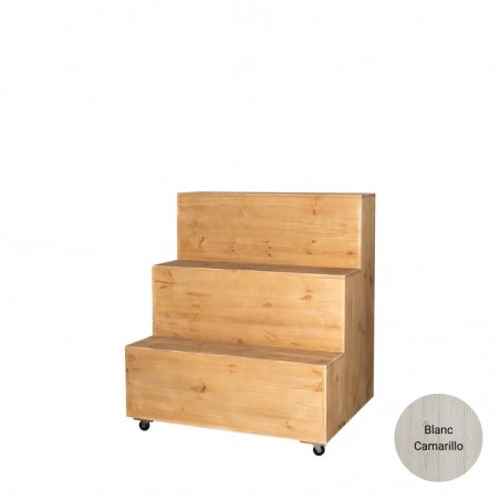 Solid wood florist display L99, 3 levels on casters | Tradis