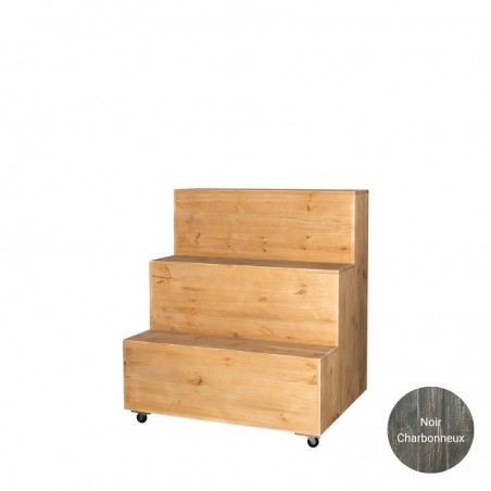 Solid wood florist display L99, 3 levels on casters | Tradis