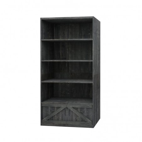 4-tier shelf unit 2 cupboards, solid wood | TRADIS