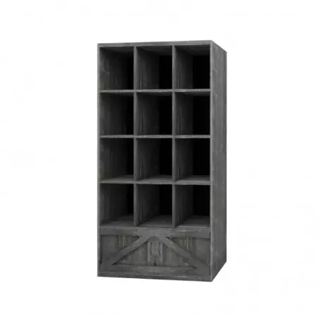 12-cube shelf unit 2 doors, solid wood | TRADIS