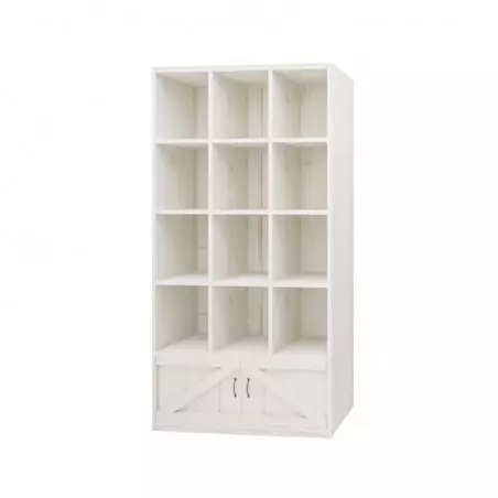 12-cube shelf unit 2 doors, solid wood | TRADIS