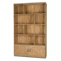 8-cube shelf unit 2 doors H195, solid wood