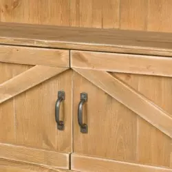 Étagère basse H119 cm, 2 portes, bois massif