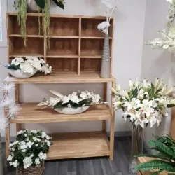 Deli shelf unit 9 compartments, solid wood florist