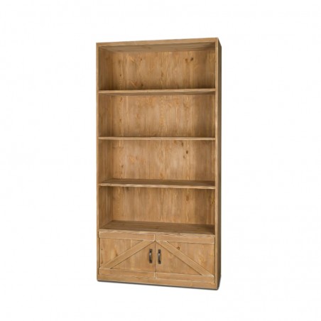 4-tier shelf unit 2 cupboards, solid wood