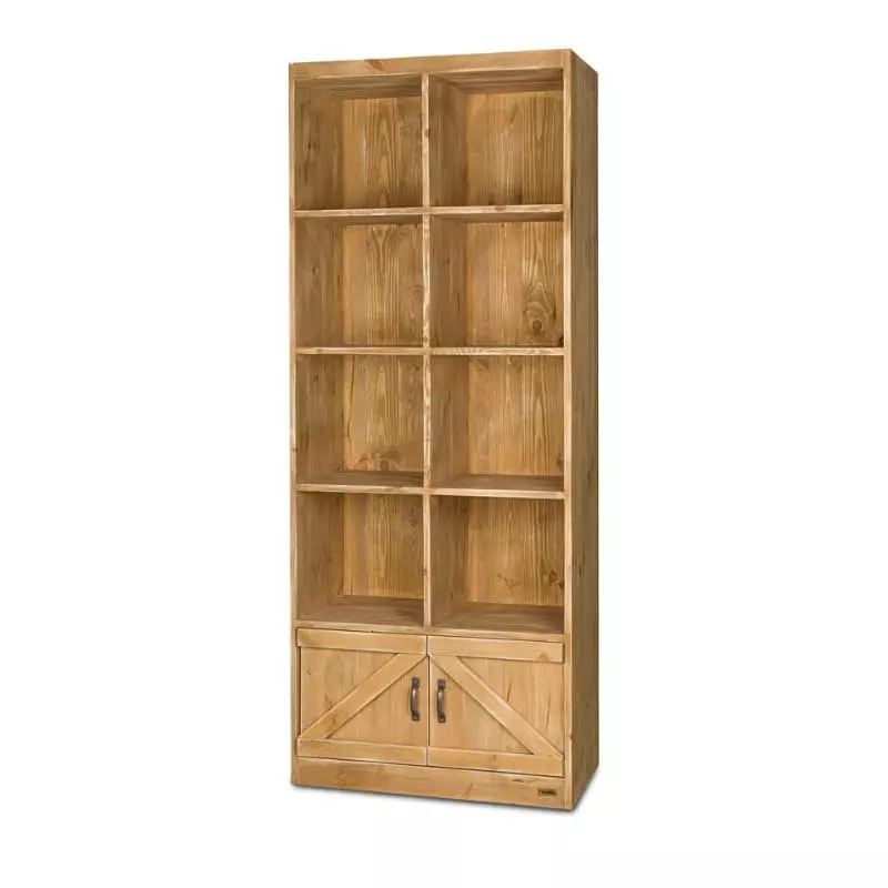 8-cube shelf unit 2 doors, solid wood