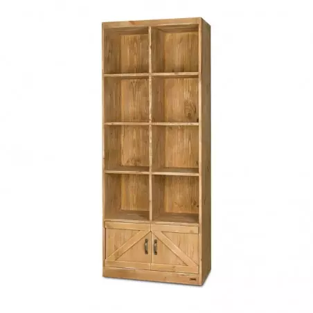 8-cube shelf unit 2 doors, solid wood