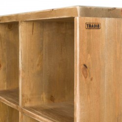 Étagère 9 casiers sans fond H110 cm, bois massif