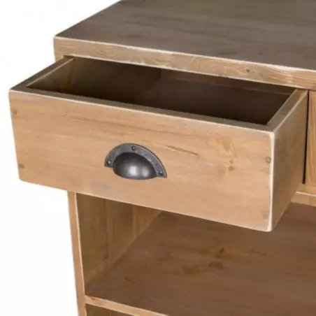 Shop counter with shelf, solid wood zoom drawer