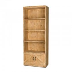 4-tier shelf unit 2 cupboards, solid wood