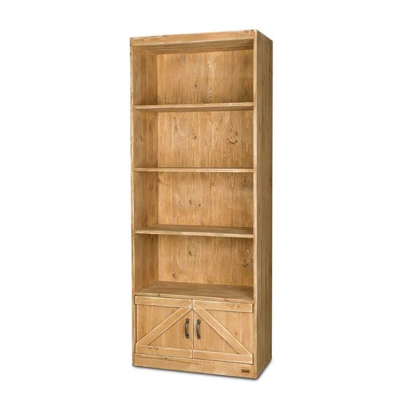 4-tier shelf unit 2 cupboards, solid wood