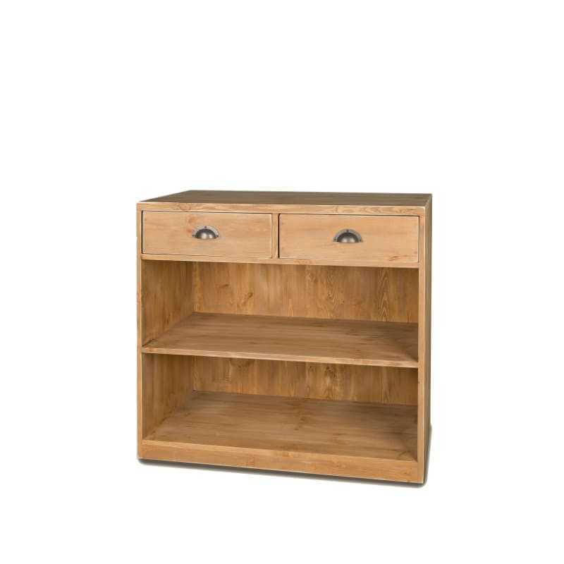 Buffet de service H90cm 2 tiroirs, bois massif