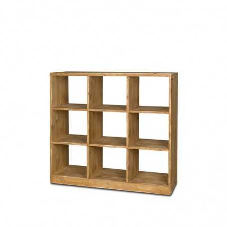 Étagère 9 casiers sans fond H110 cm, bois massif