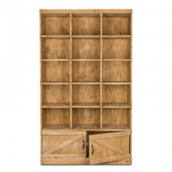 15-cube shelf unit 2 doors, solid wood opened