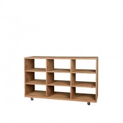 Central display 9 compartments L150 cm, solid wood