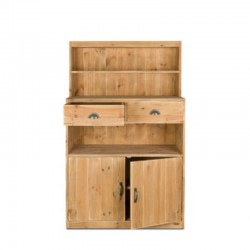 Buffet de service H160 cm, 2 tiroirs, 2 portes, bois massif