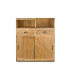 Comptoir de caisse, 2 portes, 2 tiroirs, bois massif