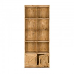 8-cube shelf unit 2 doors, solid wood opened