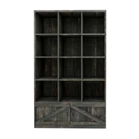 12-cube shelf unit 2 doors l119 Noir Charbonneux