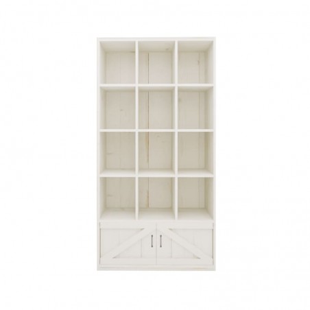 12-cube shelf unit 2 doors Blanc Camarillo