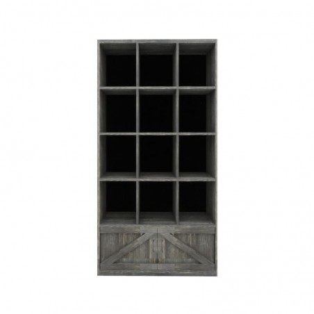 12-cube shelf unit 2 doors Noir Charbonneux