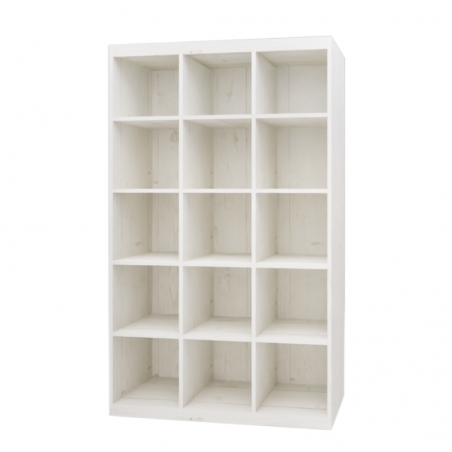 15-cube shelf unit, solid wood Blanc Camarillo w119