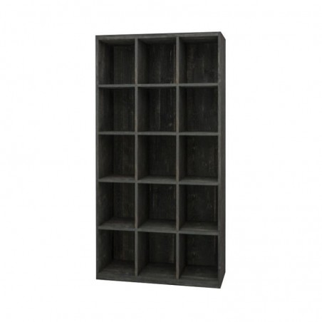 15-cube shelf unit, solid wood Noir Charbonneux