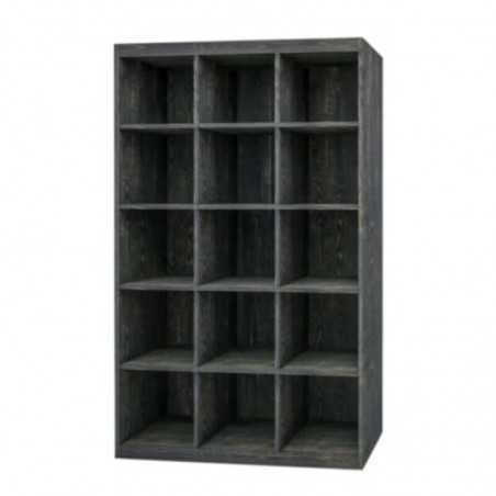 15-cube shelf unit, solid wood Noir Charbonneux w119